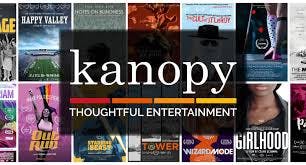Collage of film posters with "Kanopy - Thoughtful Entertainment" text overlay.