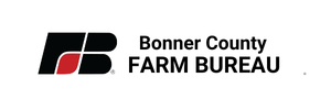 The image features the logo of Bonner County Farm Bureau, highlighting agriculture and community support.