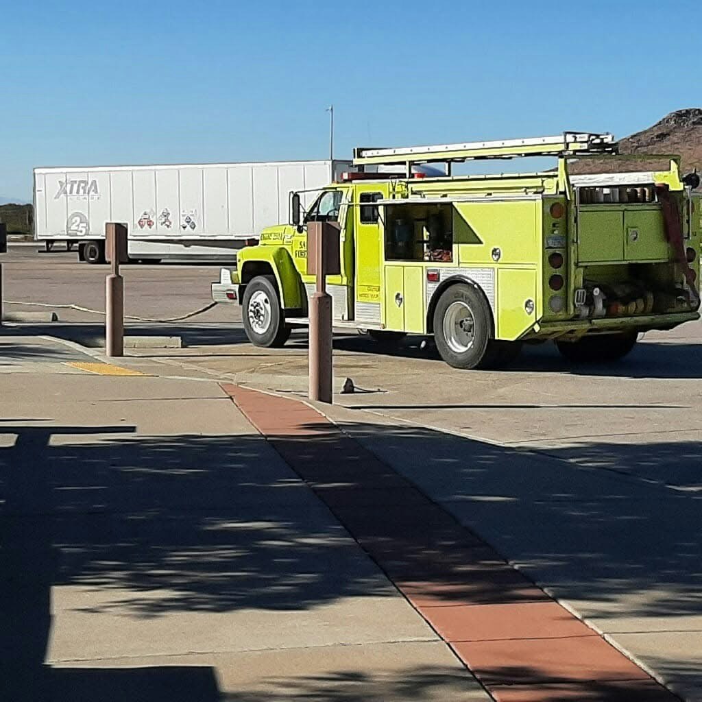 May contain: transportation, vehicle, truck, fire truck, and fire station