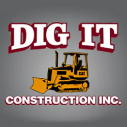 The image features the logo of "DIG IT Construction Inc." with a yellow bulldozer and bold text.