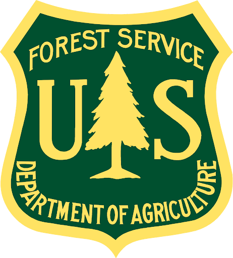U.S. Forest Service logo with a tree and text: "Forest Service, Department of Agriculture."