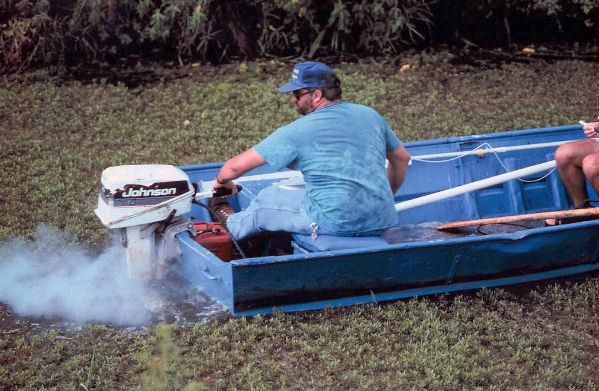 May contain: transportation, vehicle, watercraft, adult, male, man, person, boat, and dinghy
