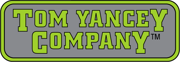 Logo with "TOM YANCEY COMPANY" in green text on a gray background with a green border.
