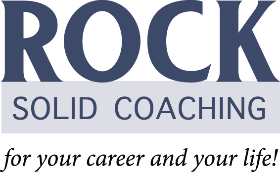 Text: "ROCK SOLID COACHING for your career and your life!"