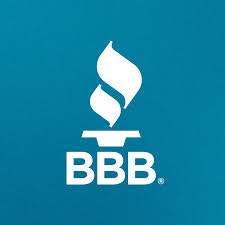 White torch logo with "BBB" letters on a blue background.