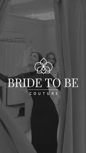 Two people in a fitting room, with the text "Bride To Be Couture" on the image.