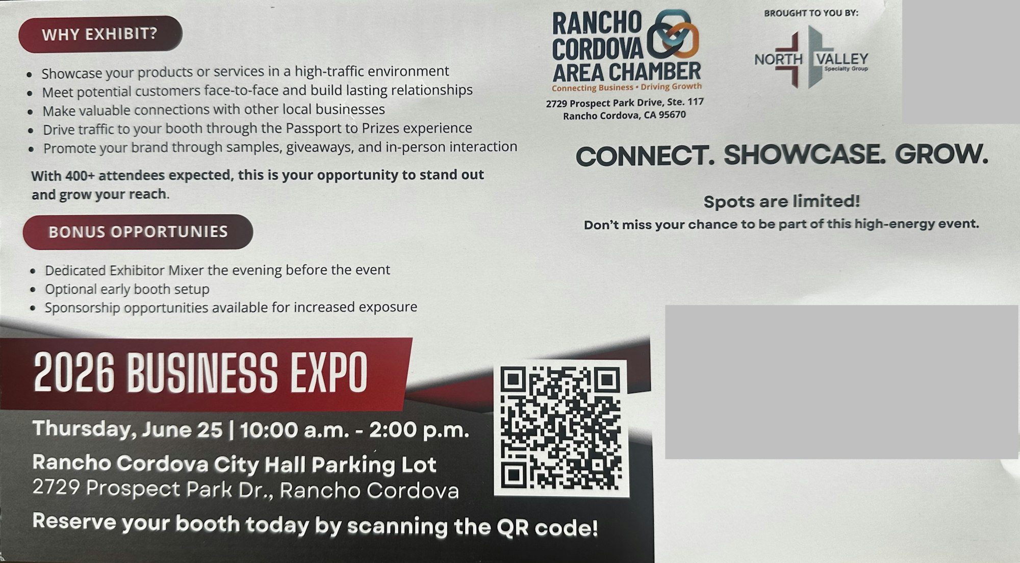 Information about the 2026 Business Expo in Rancho Cordova on June 25, including exhibitor benefits and registration details.