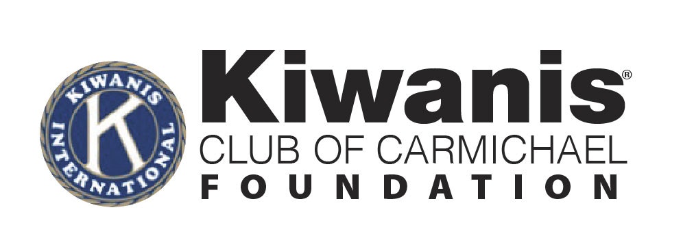 The image features the logo of the Kiwanis Club of Carmichael Foundation, part of Kiwanis International.