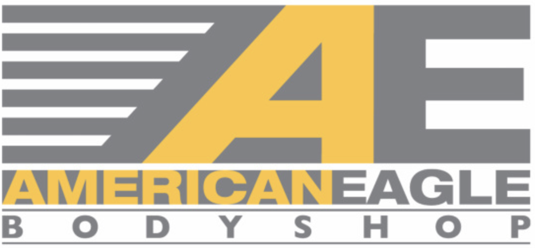 Logo with "AE" and text: AMERICAN EAGLE BODYSHOP.