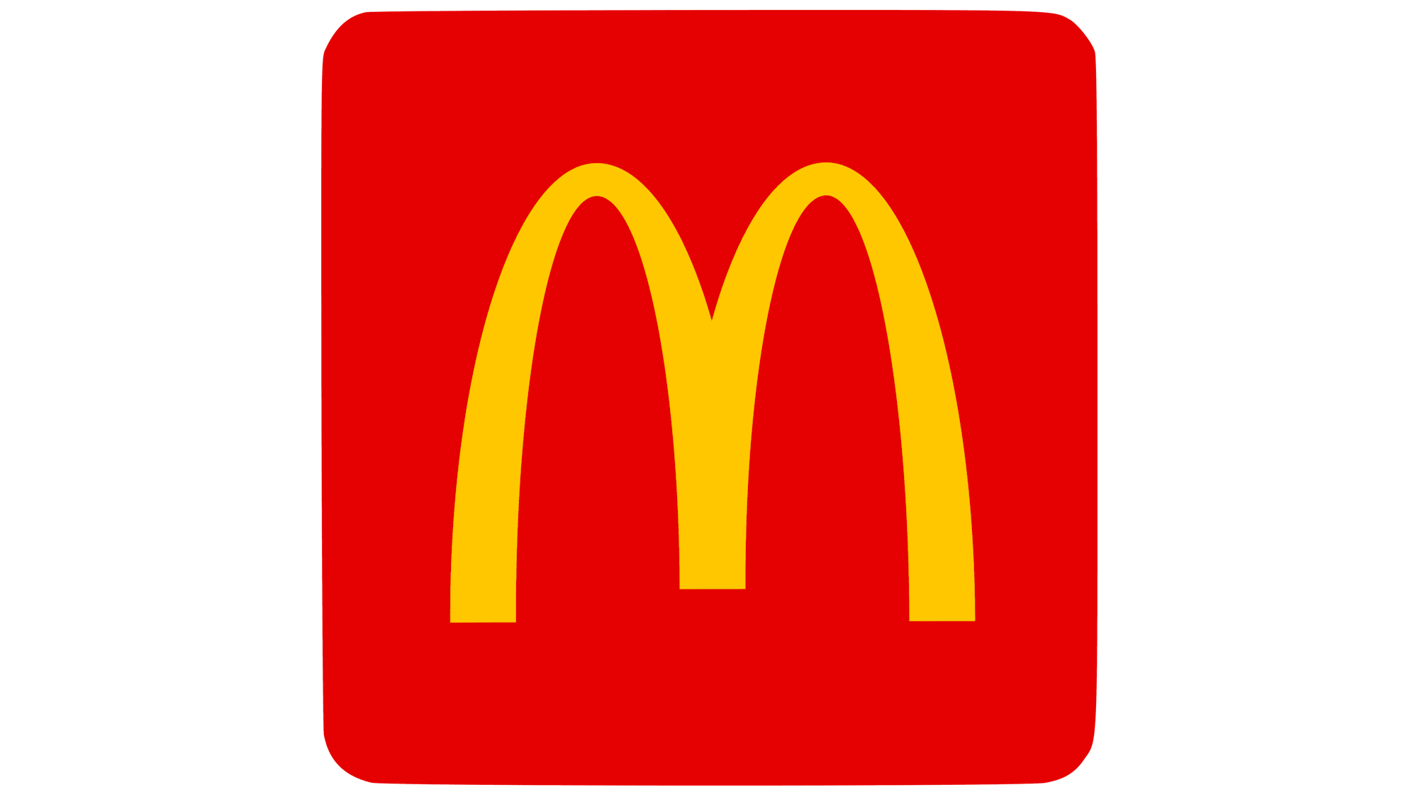 A red square with a yellow "M" logo in the center.