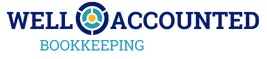 The image features a logo for "Well Accounted Bookkeeping," with a stylized design and blue-green color scheme.