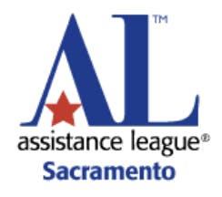 Logo for Assistance League Sacramento, featuring "AL" and a red star.