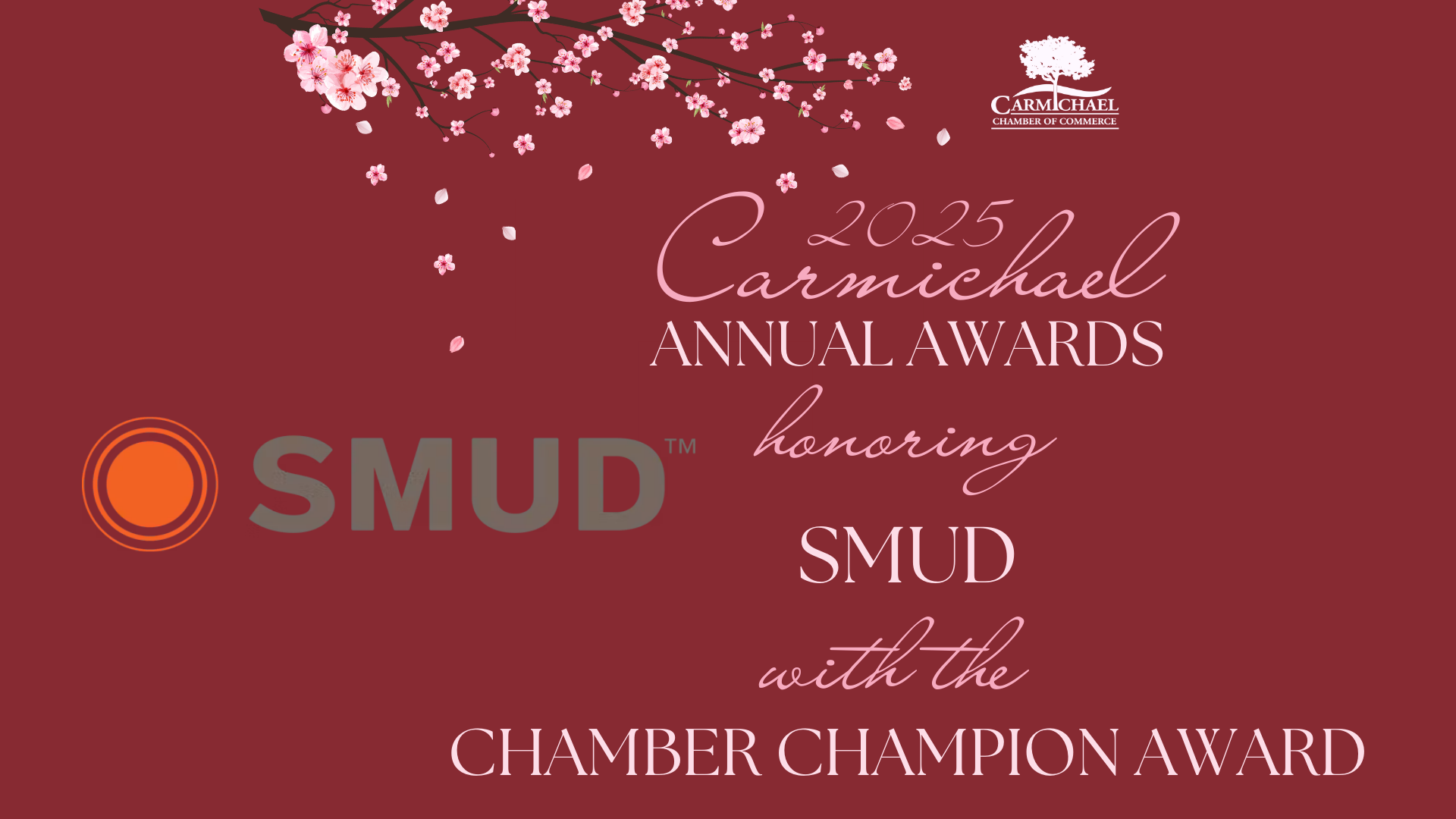 2025 Carmichael Annual Awards honoring SMUD with the Chamber Champion Award.