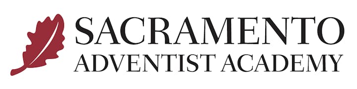 Logo with "Sacramento Adventist Academy" and a red leaf design.