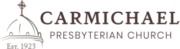 Logo of Carmichael Presbyterian Church with an illustrated dome and "Est. 1923."