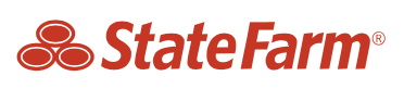 State Farm logo with three red ovals and the company name in red text.