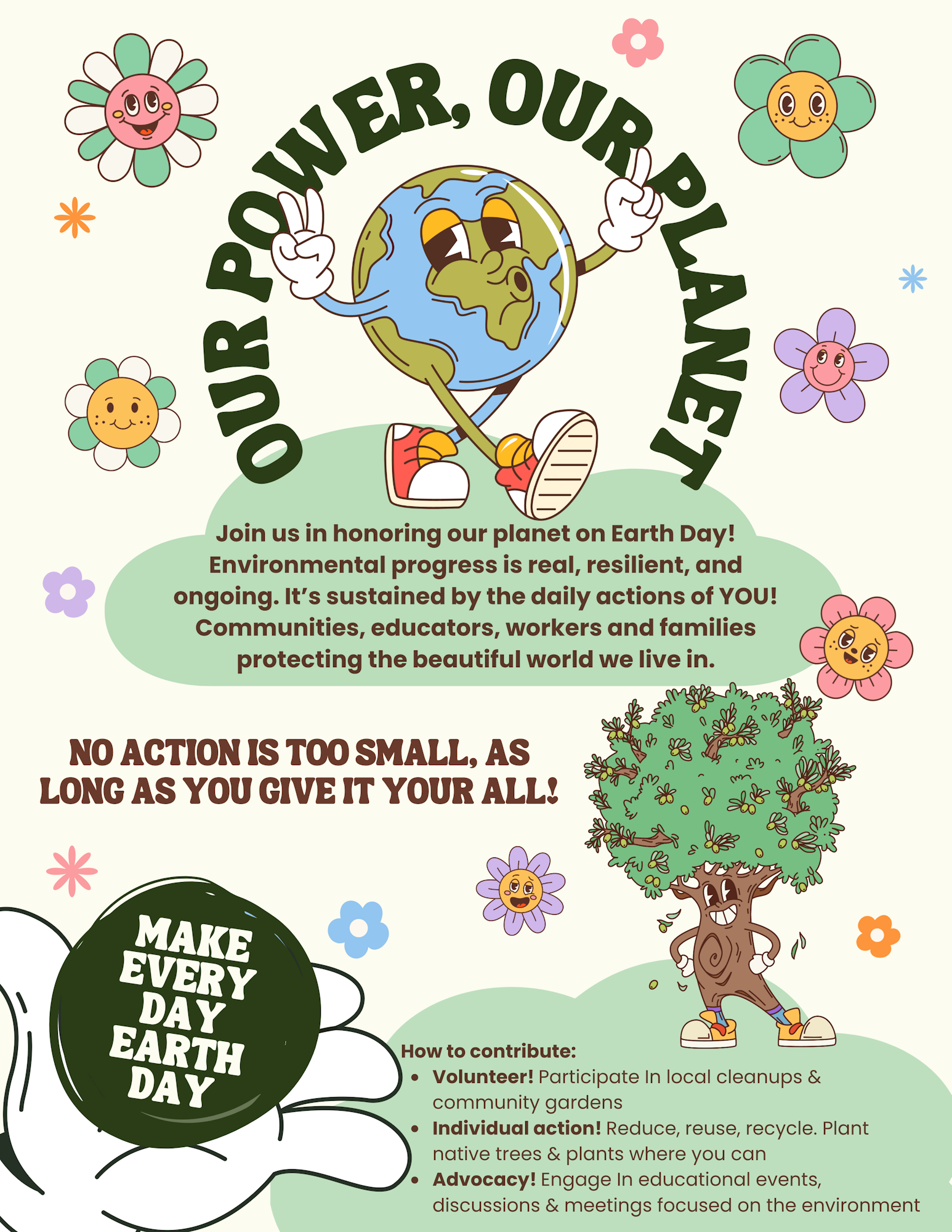 Celebrate Earth Day by taking action to protect our planet! Volunteer, reduce, reuse, and advocate for the environment. 🌍🌱