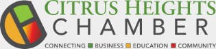 Logo for Citrus Heights Chamber with text: "Connecting Business Education Community".