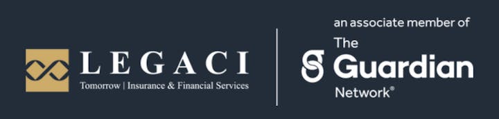 Logo for "LEGACI Tomorrow | Insurance & Financial Services," an associate member of The Guardian Network.