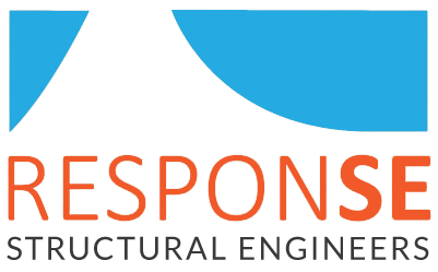 Logo with the text "RESPONSE STRUCTURAL ENGINEERS" and blue geometric shapes.