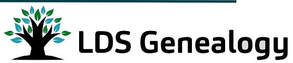 Logo of LDS Genealogy with a stylized tree design.