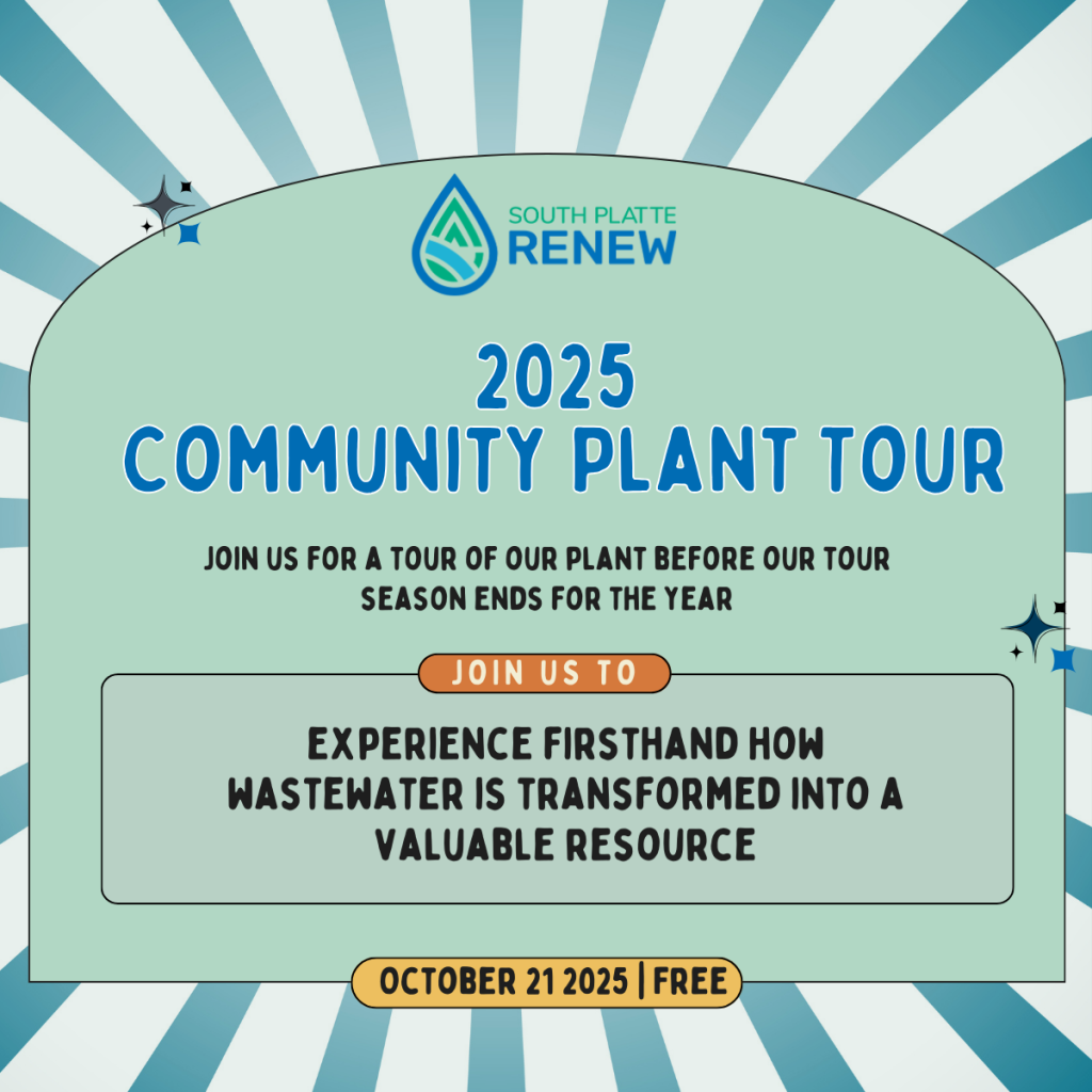Invitation to the 2025 Community Plant Tour on October 21, 2025. Learn how wastewater is turned into a valuable resource. Free event!