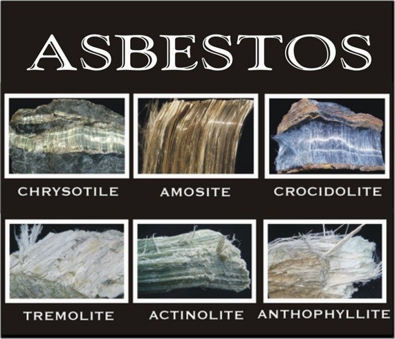 Picture of different types of Asbestos Minerals