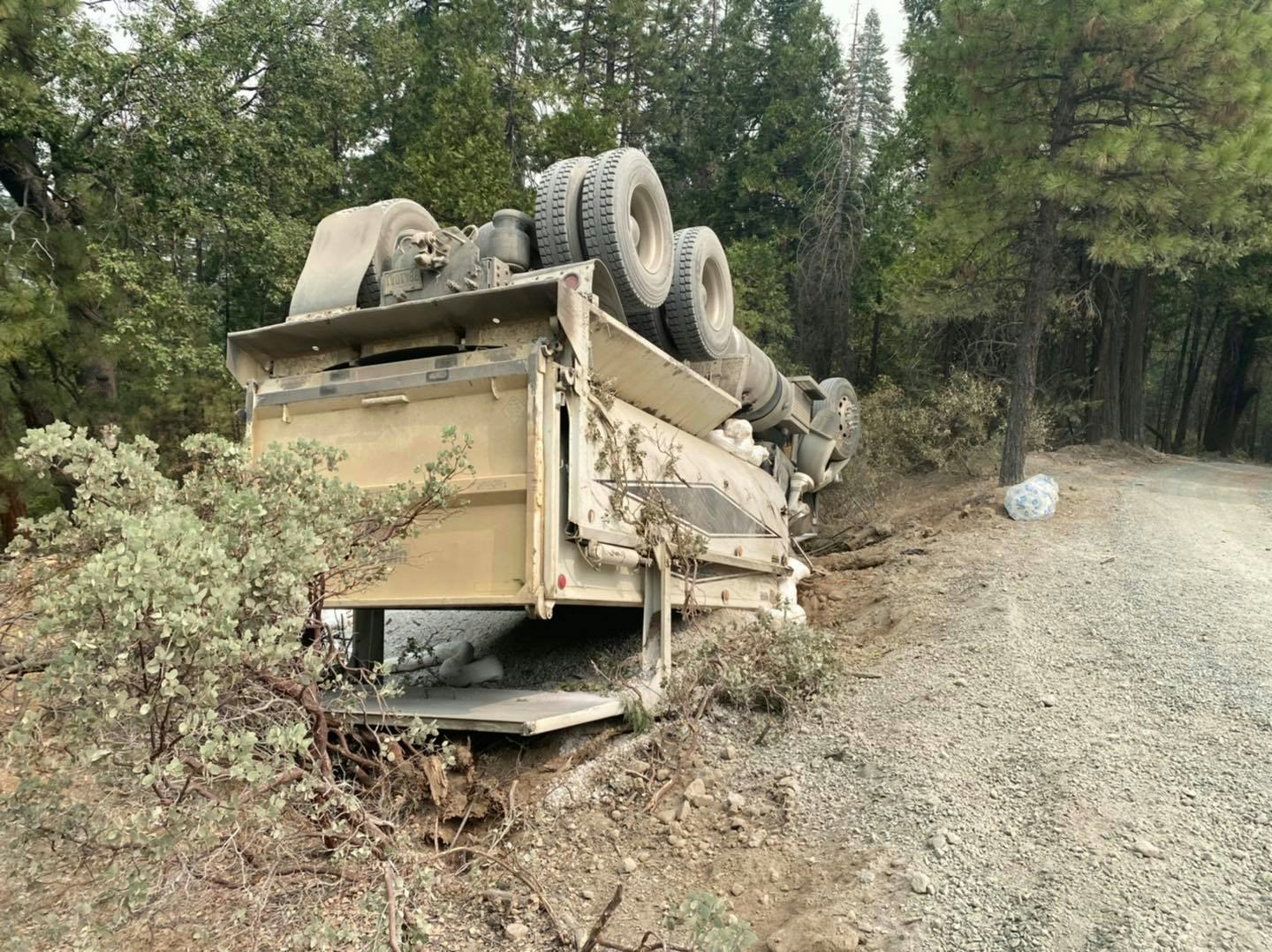 Overturned truck