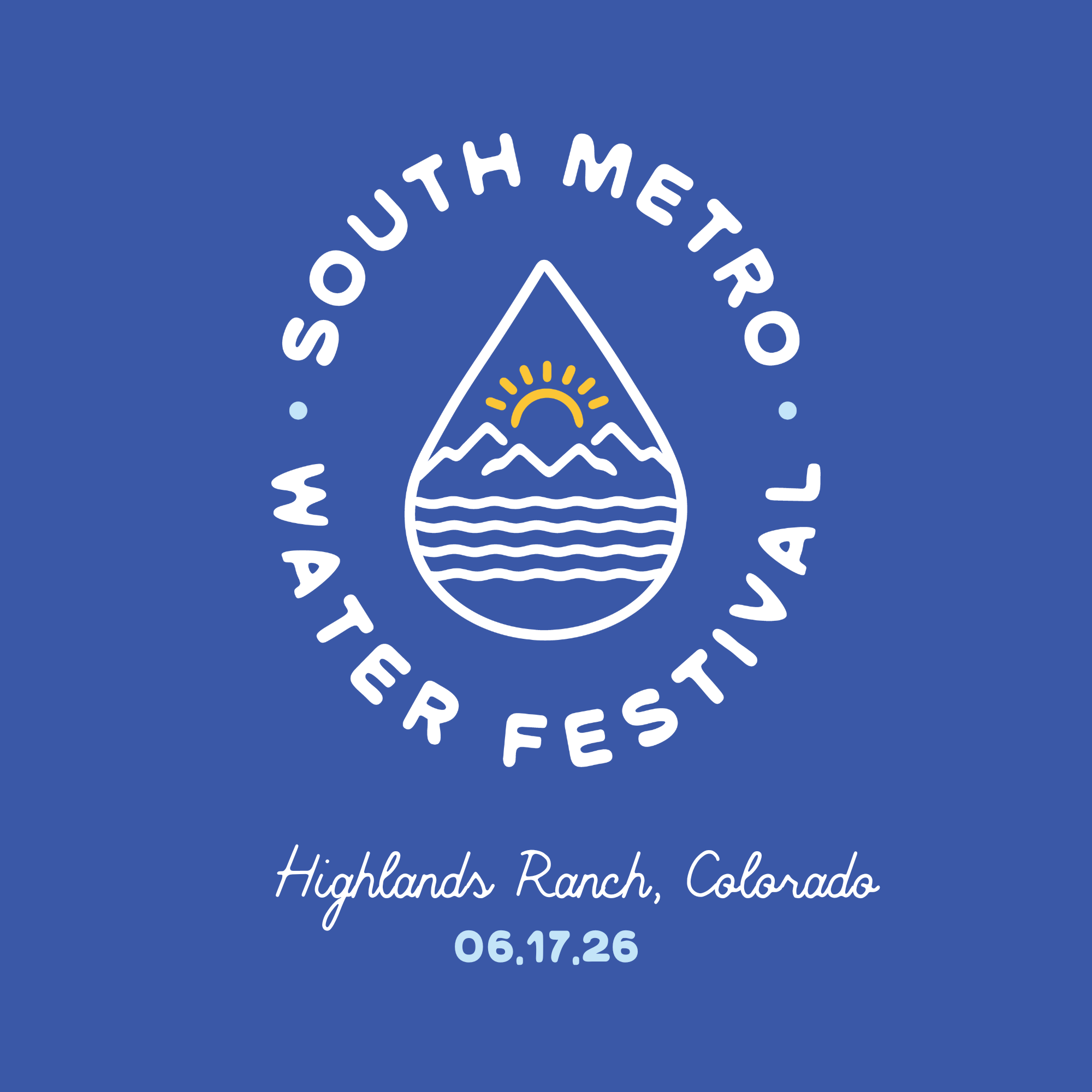 Logo for the South Metro Water Festival, scheduled for June 17, 2026, in Highlands Ranch, Colorado.
