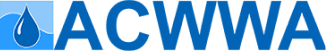 Logo with the text "ACWWA" next to a blue water droplet graphic.