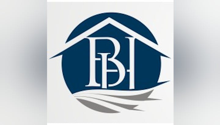 A logo with a blue circle, a stylized house, the letters "BH," and wave-like shapes at the bottom.