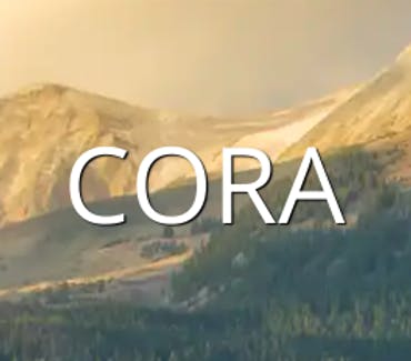 CORA with mountains in the background