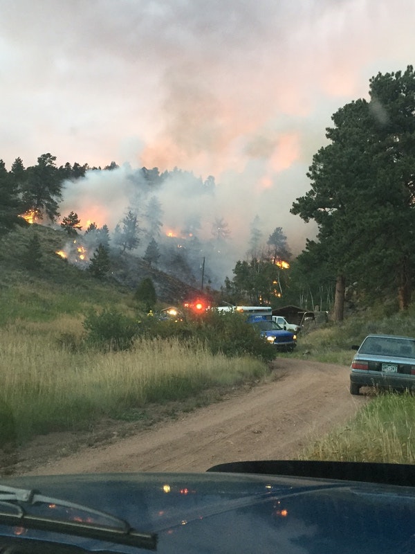 wildfire in mountains