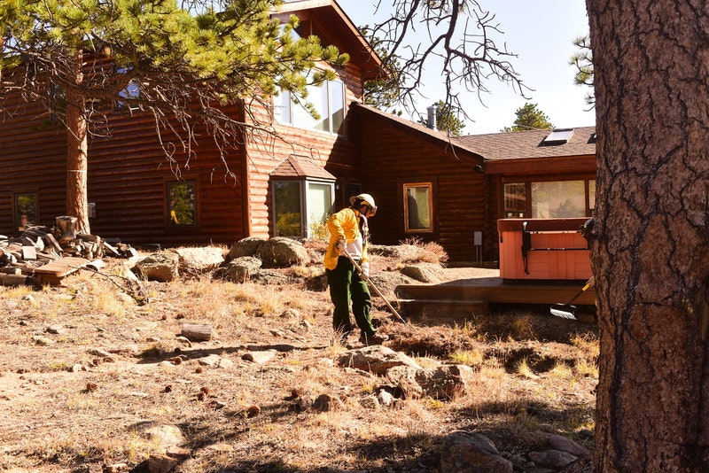 May contain: architecture, building, outdoors, shelter, housing, plant, tree, person, house, wood, and cabin