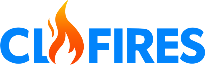 The image features the word "CL FIRES" with a stylized flame in orange and yellow, creating a dynamic look.