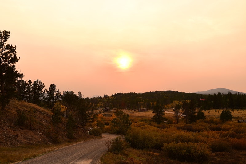 May contain: fir, plant, tree, nature, outdoors, sky, road, sunset, sunlight, and scenery