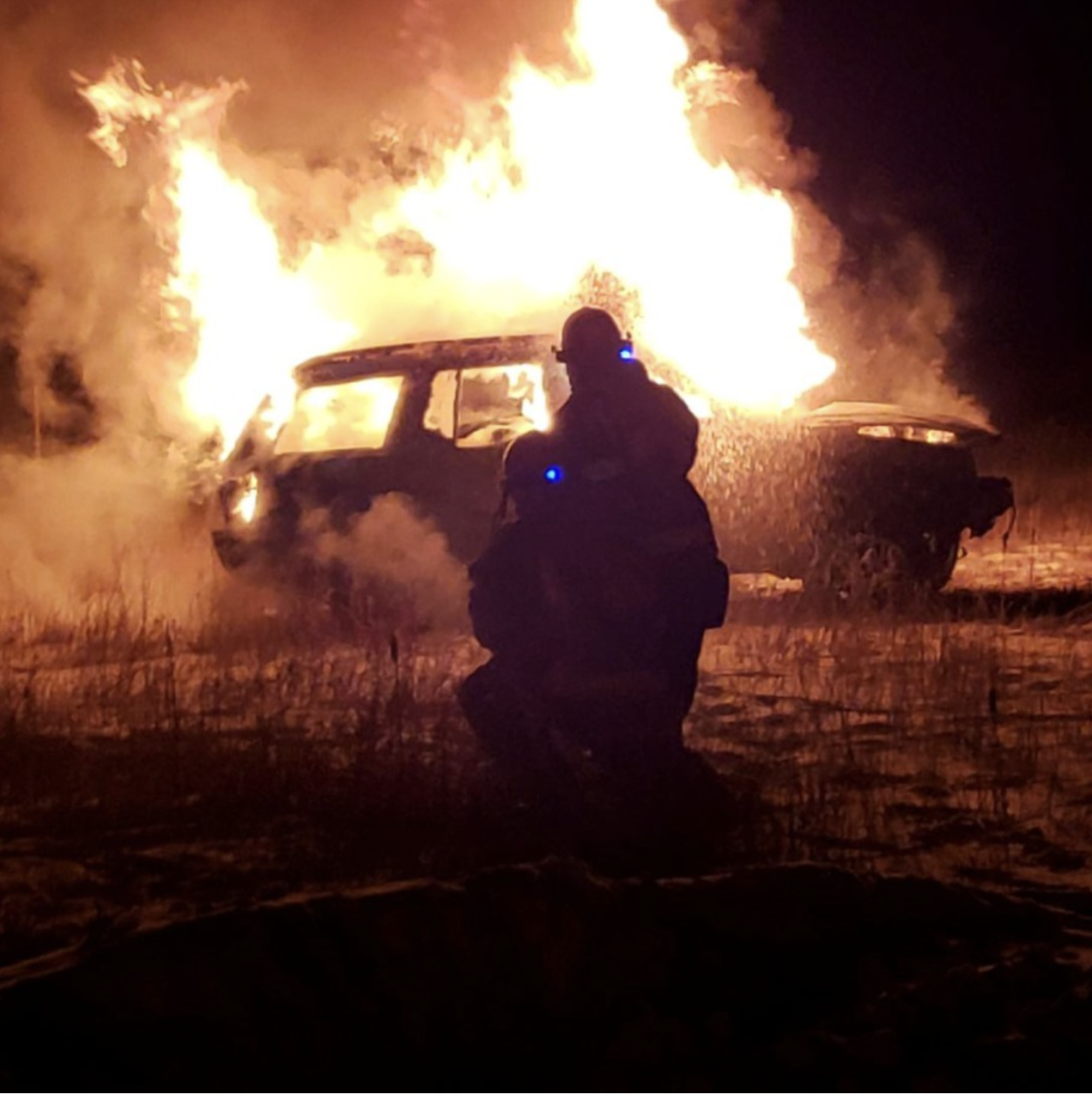 May contain: person and fire