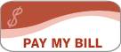 This is a digital button icon reading "PAY MY BILL" with a currency symbol, suggesting an online payment option.