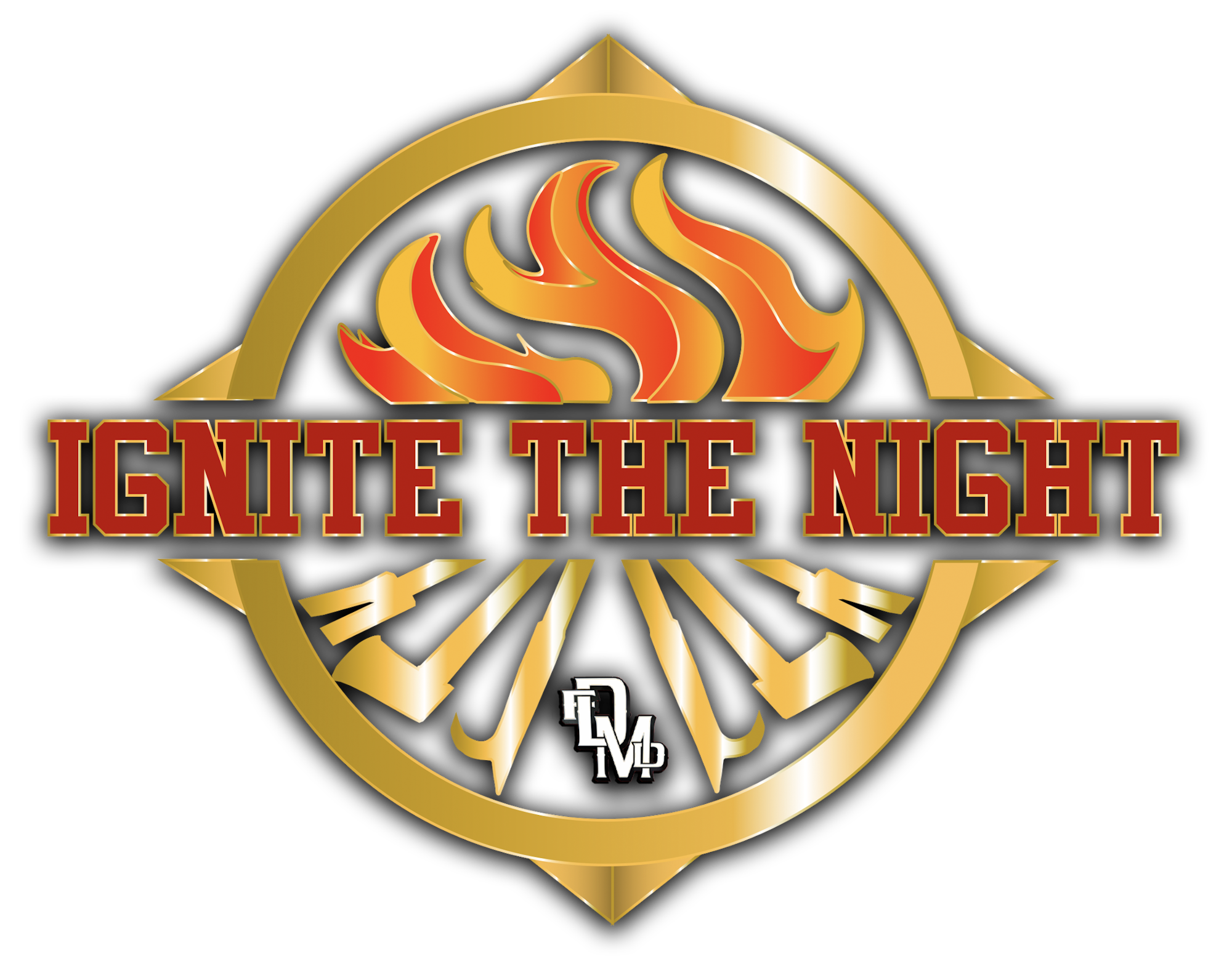 Logo with flaming torch and "IGNITE THE NIGHT" text, possibly for an event or campaign.