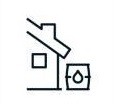 House icon with a rain barrel and water drop symbol.