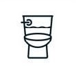 A simple line drawing of a toilet.