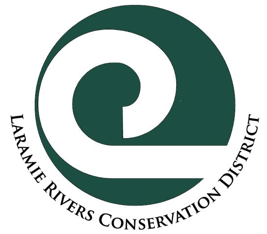 The image features the logo of the Laramie Rivers Conservation District, highlighting river conservation efforts.