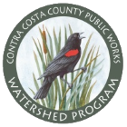 Contra Costa County Public Works Watershed Program logo featuring a blackbird on reeds.