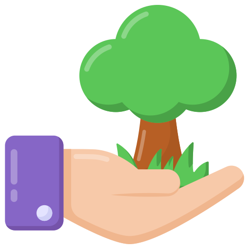 Hand holding a tree