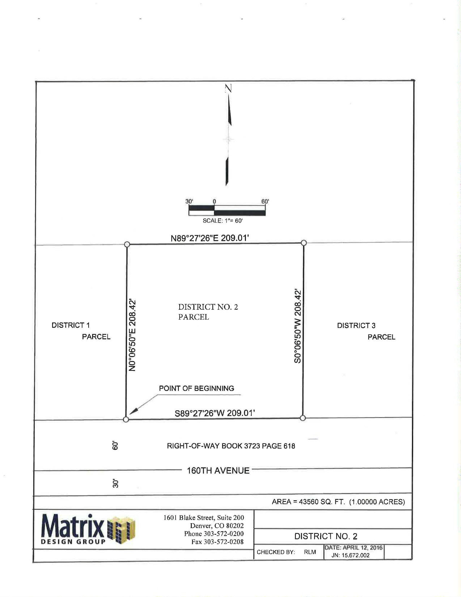 Map of Washington 25 Metropolitan District No. 2, generally located north of 160th Avenue, Adams County, Colorado