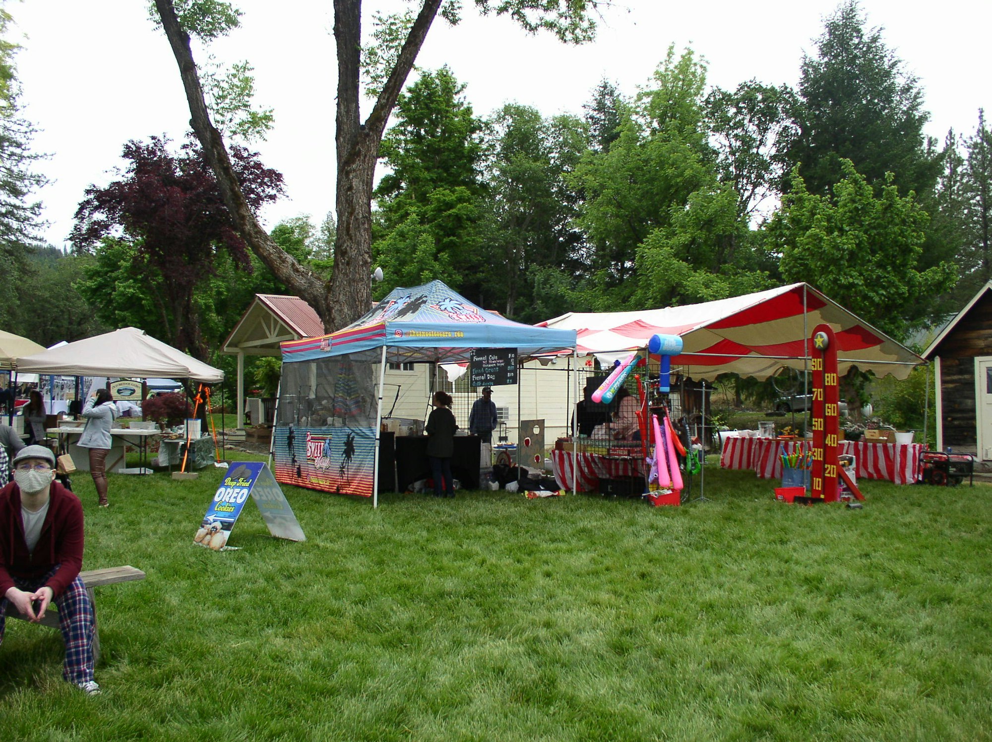 May contain: person, human, tent, and patio