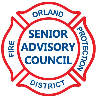 A logo for Orland Fire Protection District Senior Advisory Council.