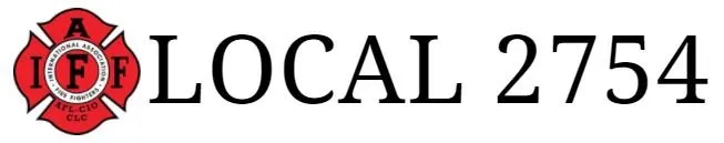 A logo with "IAFF LOCAL 2754" text, likely representing a local firefighter union.