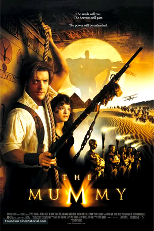 The image is a movie poster for "The Mummy," featuring adventure, ancient Egypt, and supernatural themes.