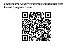 QR code for South Adams County Firefighters Association: 84th Annual Spaghetti Dinner.
